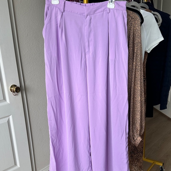 Lavender Wide-Leg Pants - Picture 1 of 3